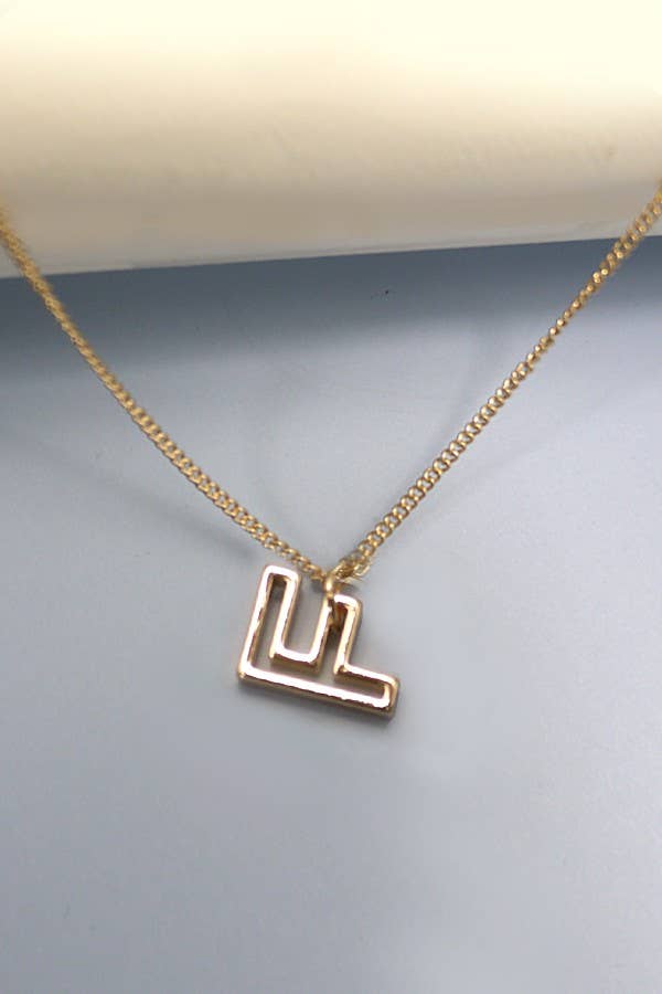 JOSSLYN by wall to wall - Wholesale Pendant/Charm Necklace - INITIAL CUTOUT 3D DELICATE PERSONALIZED NECKLACE | 31N240326