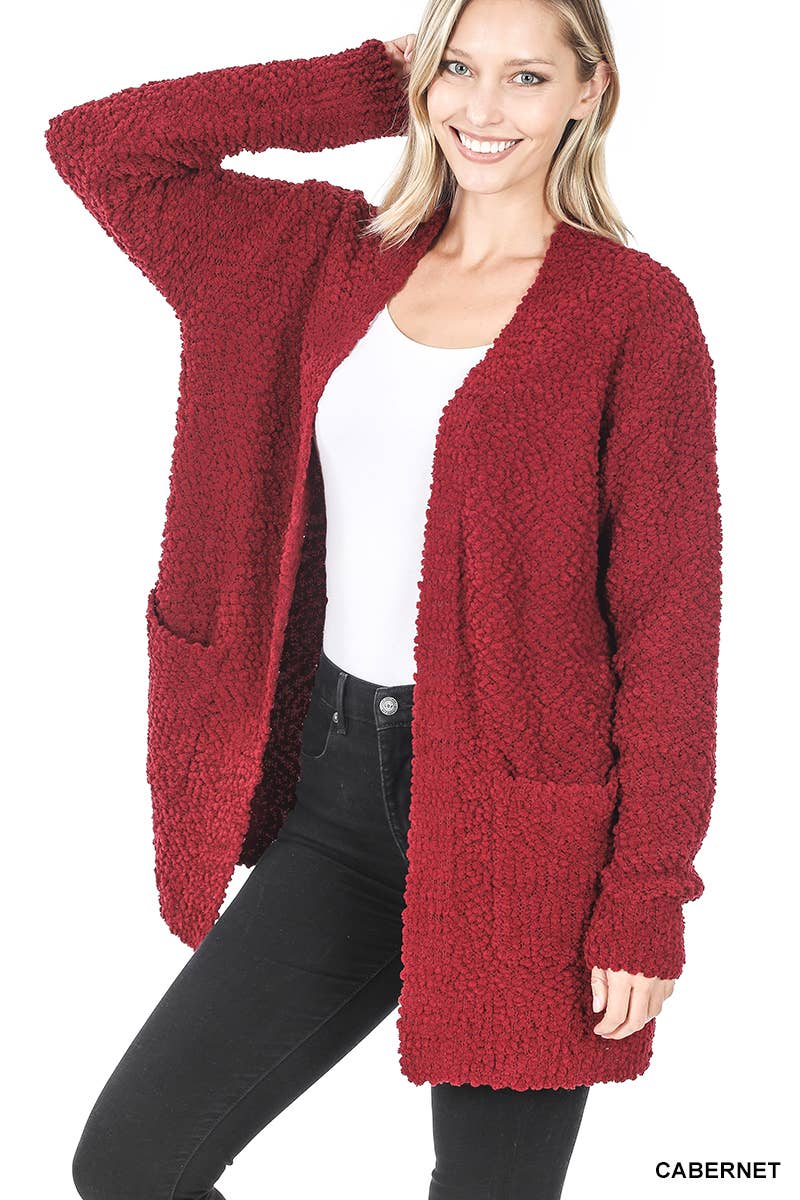 42POPS - Wholesale Cardigan - Women's - Popcorn Sweater Cardigan w/ Pockets16