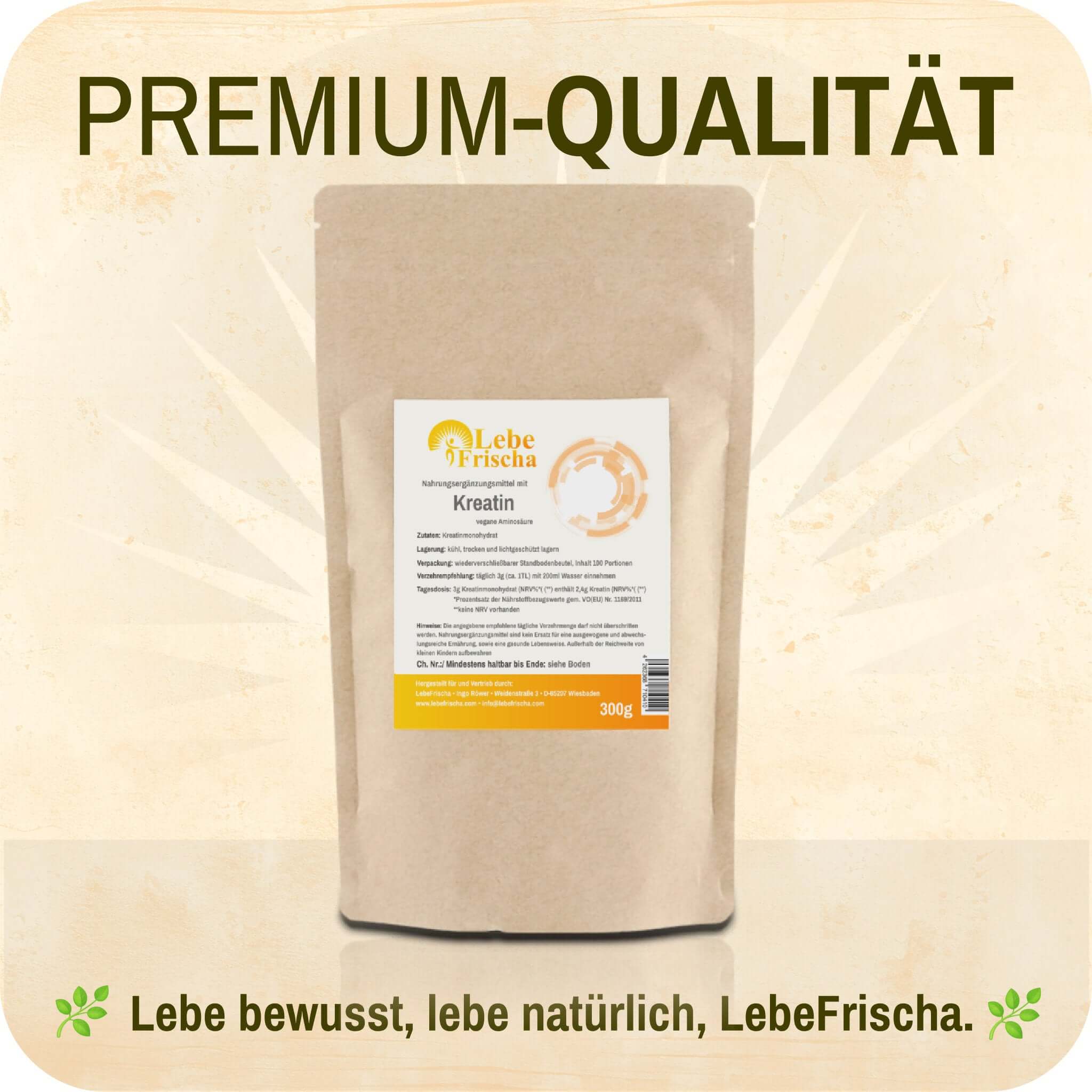 LebeFrischa - Wholesale Protein/Superfood Powder - LebeFrischa Creatine Monohydrate Powder – Highly Pure Micronized 300 g3