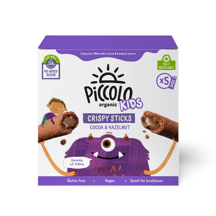 Piccolo Foods - Wholesale Chocolate Covered Sweets - Piccolo Kids Cocoa & Hazelnut Crispy Sticks Kids 5x25g