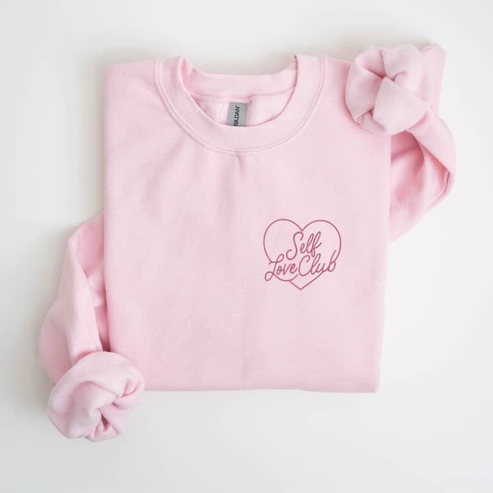 P E T I T R U E - Vendita all'ingrosso Felpa - Donna - Felpa Ricamata Self Love Club Maglione di San Valentino