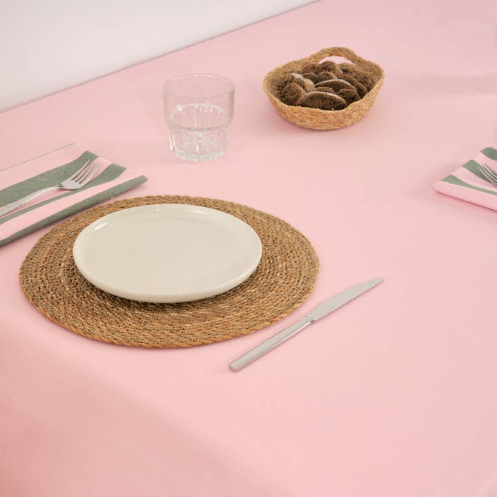 SG HOGAR - Vendita all'ingrosso Tovaglie - Tovaglia in tessuto jacquard tinta unita in jersey rosa