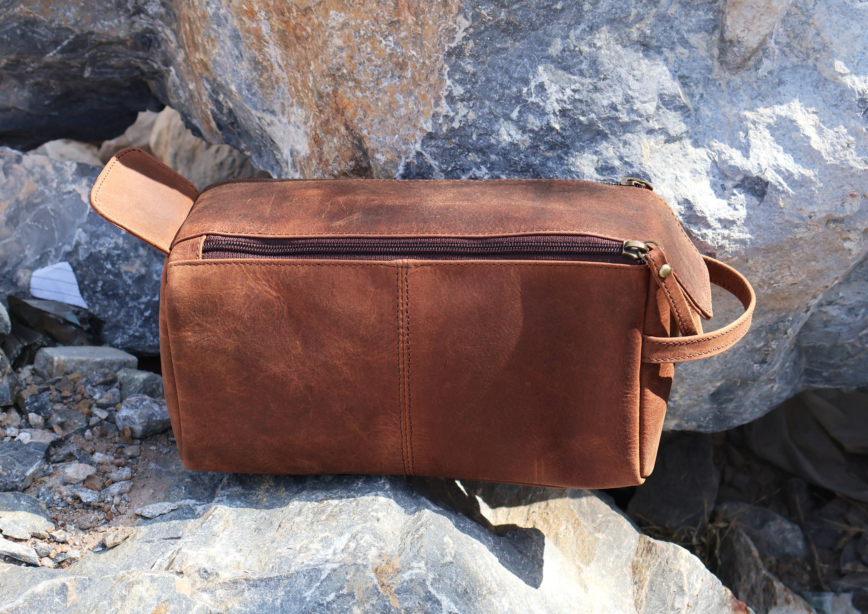 Billion Brothers - Wholesale Toilettas - Uniseks - Toilettas van buffelleer – Dopp-kit voor scheren en reizen5