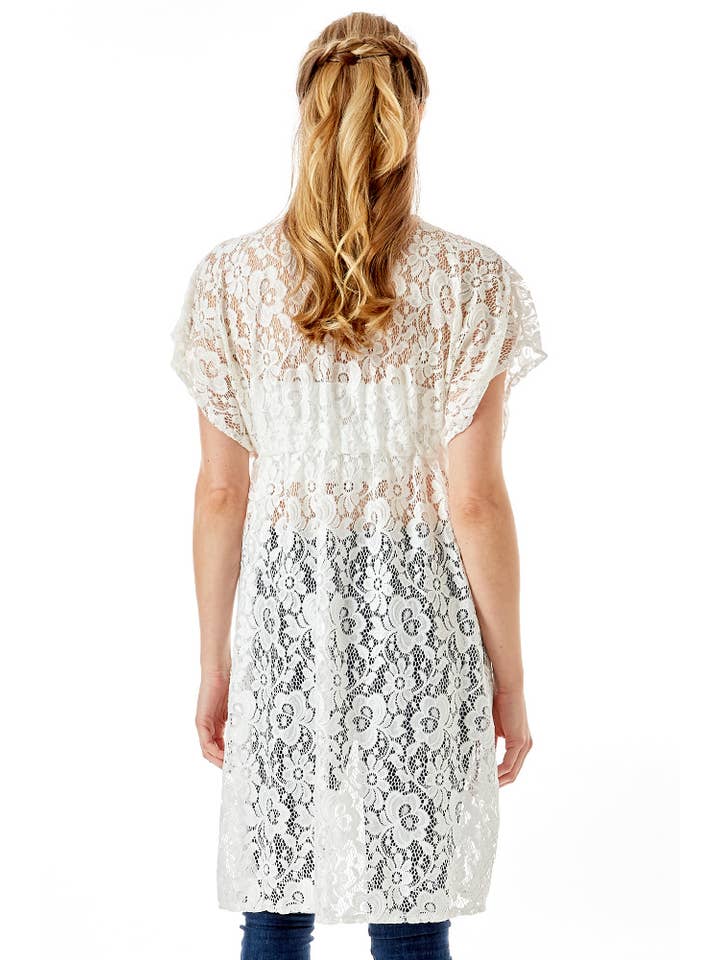 Hana - Wholesale Swim Cover Up - Women's - Floral Crochet Lace Cover Up