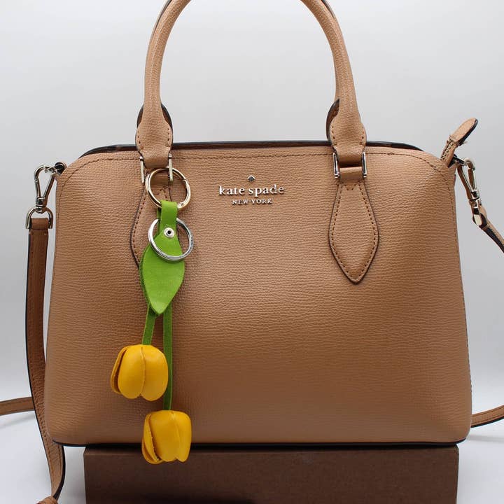 Sunflower Handmade leather inc – Porta-chaves - Mulher por atacado – porta-chaves de couro em forma de tulipa, acessório de bolsa, amuleto de mala8