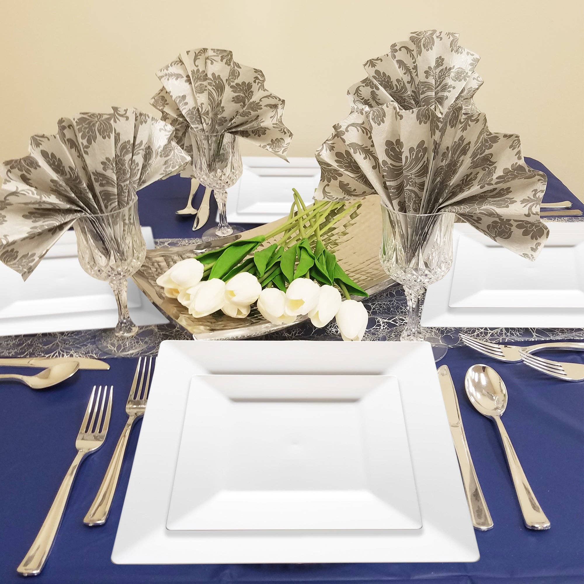 Smarty had a Party - Wholesale Borden - Wit Vierkant Plastic Servies Set - 120 Gasten9