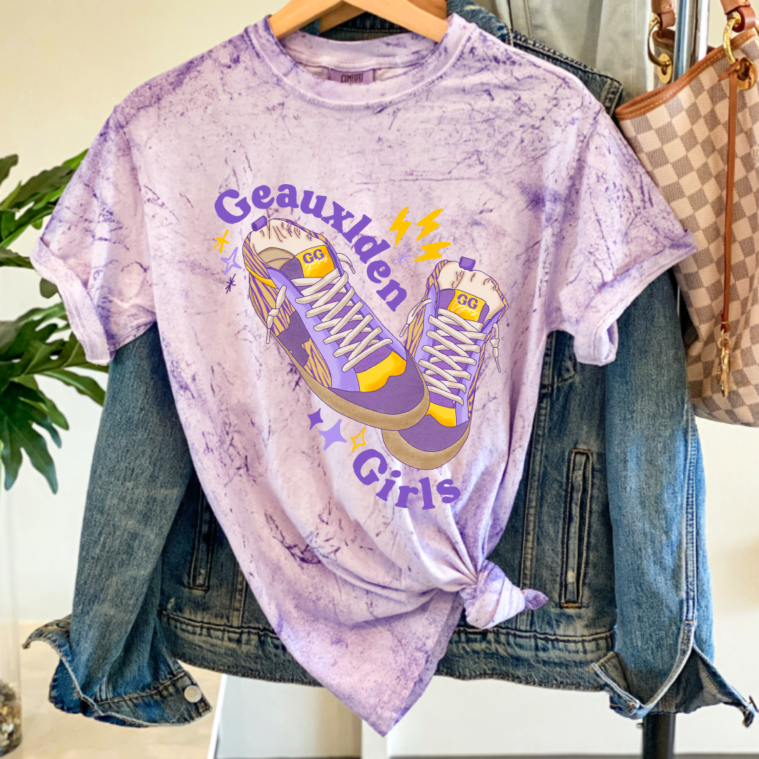 Pink House On River Road - Wholesale Screen Printed T-Shirt - Women's - Geauxlden Girls LSU Tigers Game Day Graphic Tee4