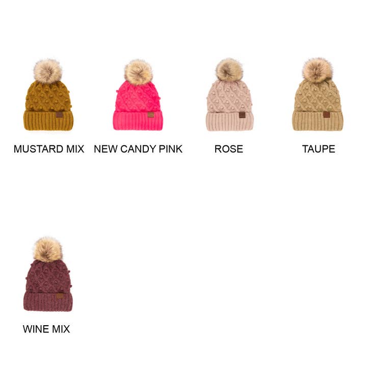 Truly Contagious - Wholesale Beanie - Women's - CC Crafted Pom Detail Beanie ( HAT-3836 )