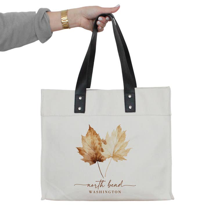 Borsa da mercato personalizzata City State Leaves per la vendita all'ingrosso da parte di Porter Lane Home