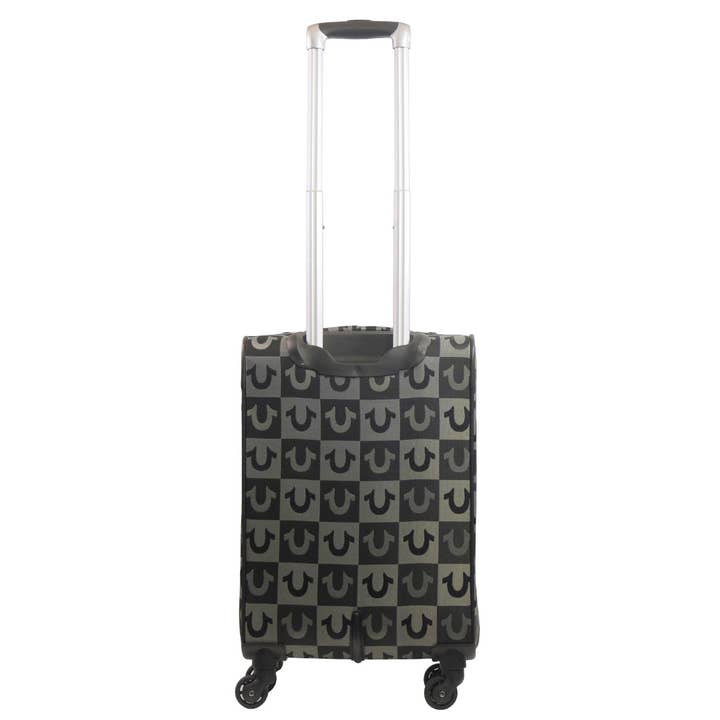 FUL Luggage (Concept One) - Wholesale Luggage - True Religion Black 23" Soft Sided Logo Checkered Spinner Luggage