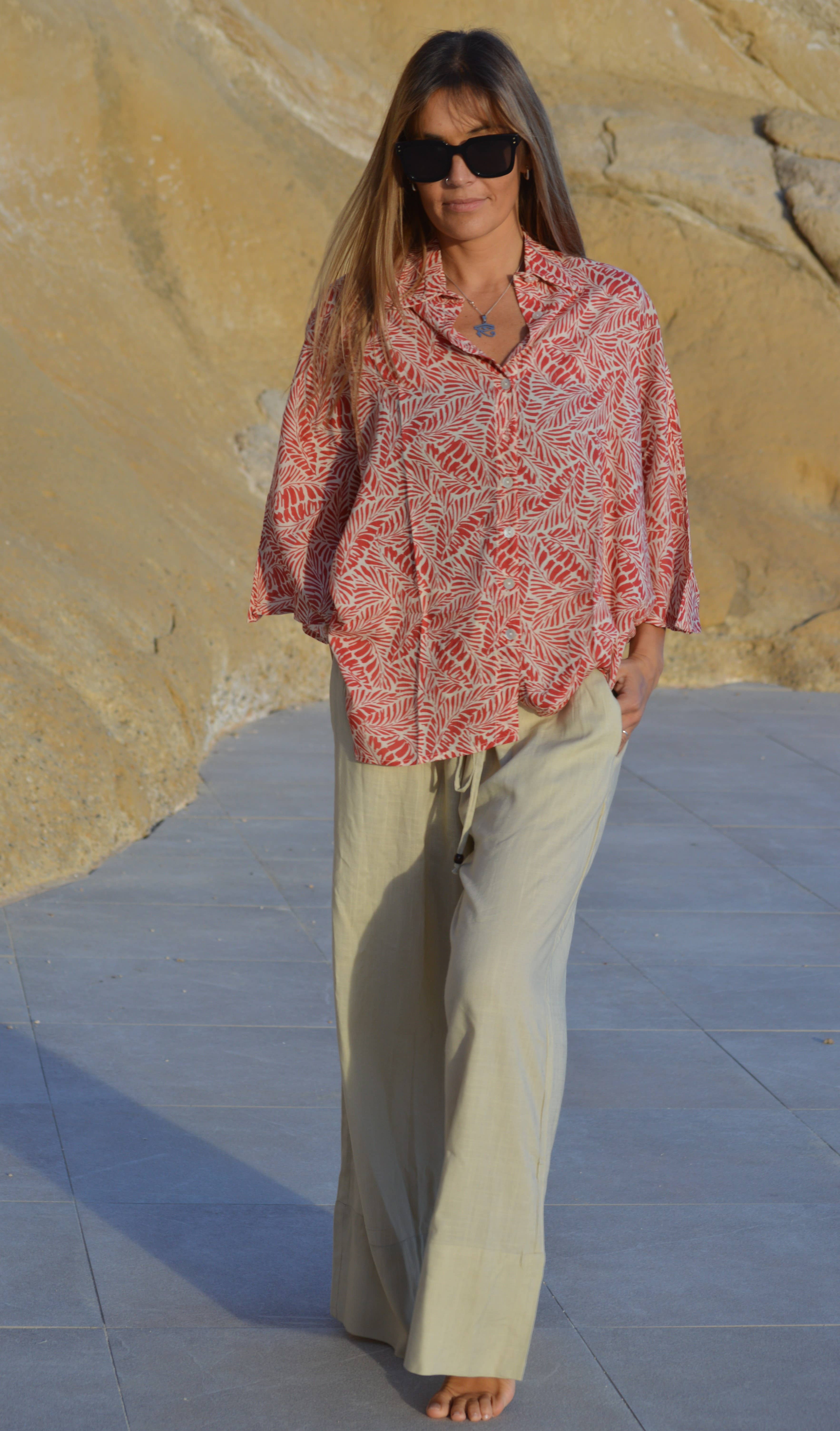 Mandala by Mallorca - Wholesale Button Down Shirt - Women's - BUTTERFLY SHIRT1
