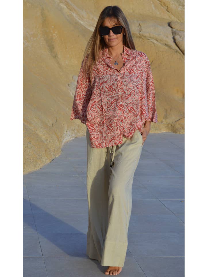 Mandala by Mallorca - Wholesale Button Down Shirt - Women's - BUTTERFLY SHIRT1