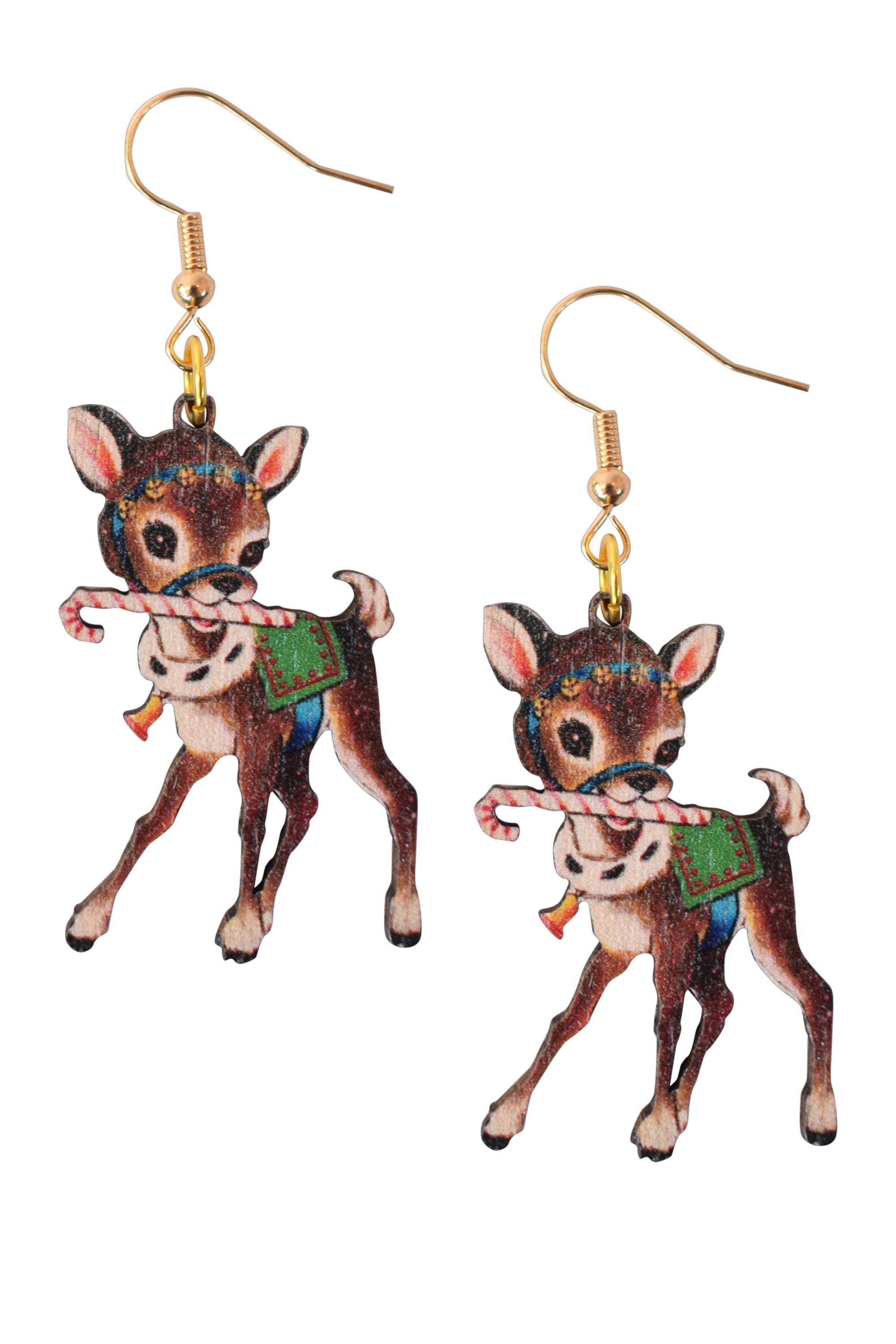 Buy Socks You All - Wholesale Dangle Earrings - Vintage Reindeer Earrings1