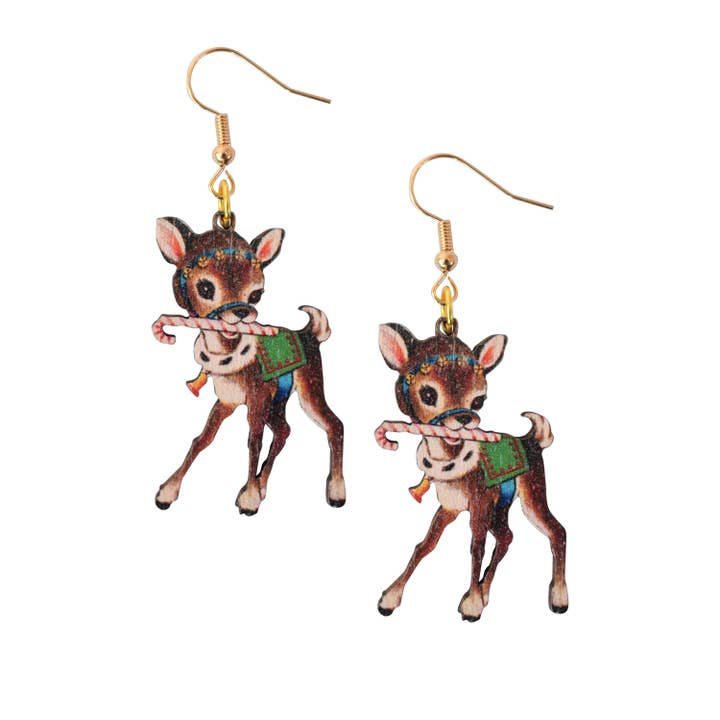 Buy Socks You All - Wholesale Dangle Earrings - Vintage Reindeer Earrings1