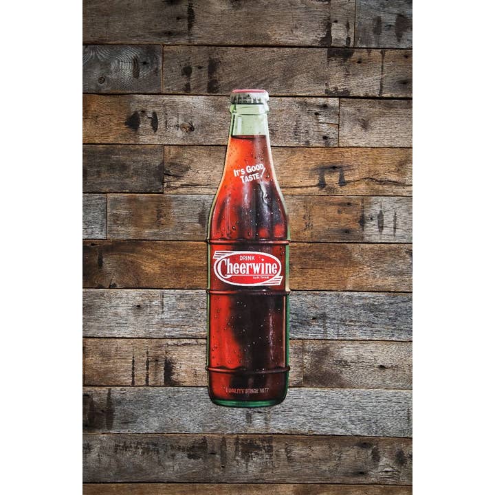 Panneau de bouteille Cheerwine en métal vintage pour la vente par Cheerwine