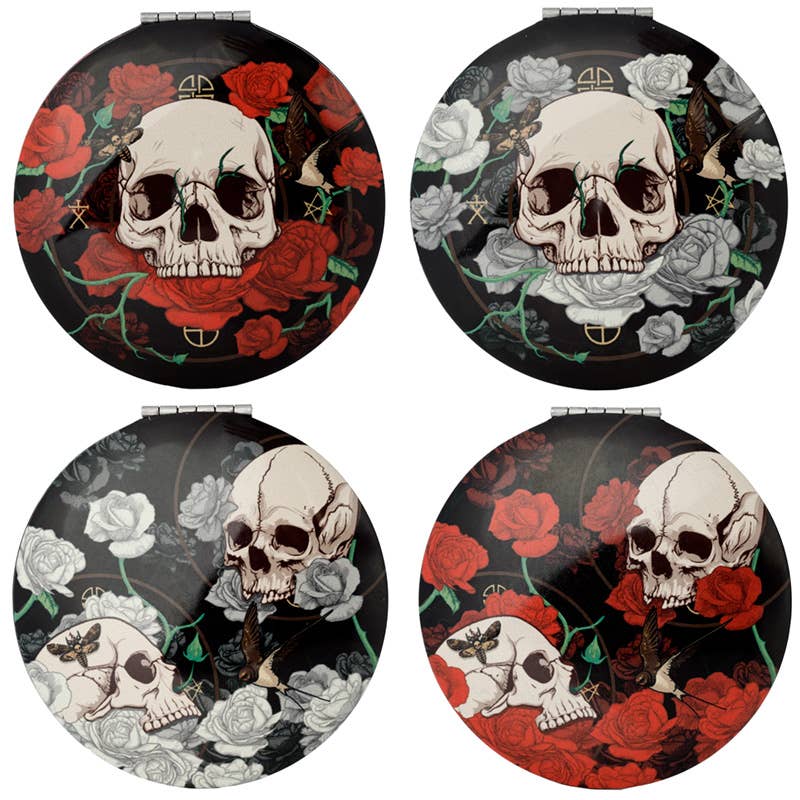 Puckator Ltd - Wholesale Compact Mirror - Skulls and Roses Compact Mirror1
