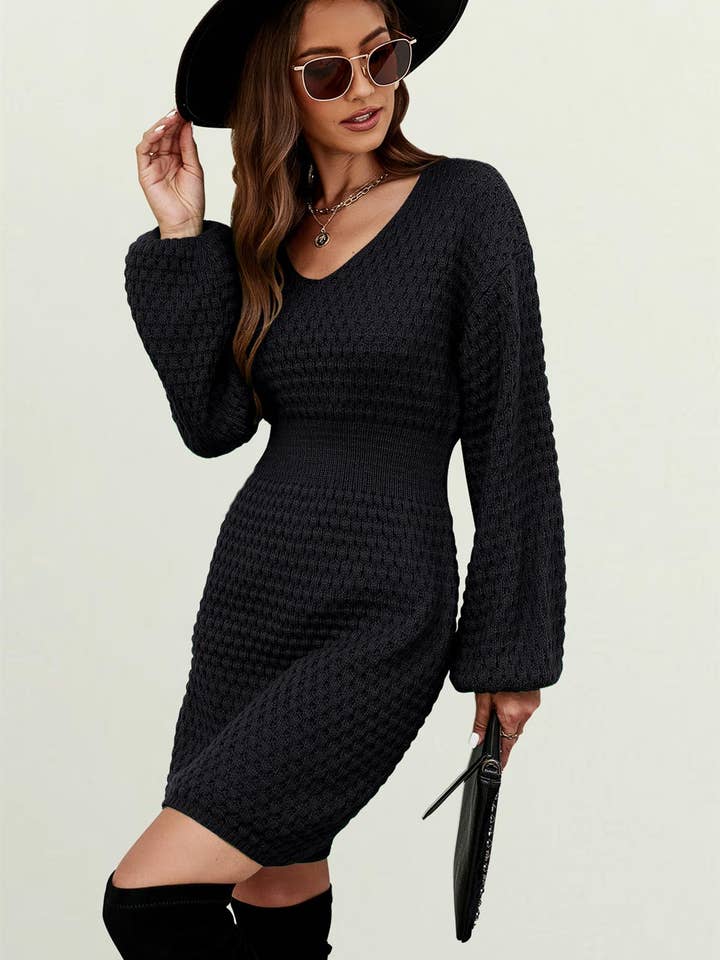Vestido Mini Jumper em Preto por atacado de FS Collection (Germany)