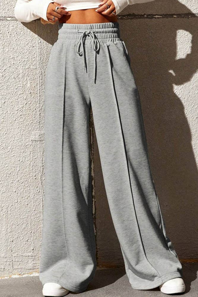 UNISHE - Wholesale Pants - Women's - Plain High Waist Wide Pants ZK6520