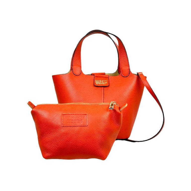 Chenson & Gorett - Vente Sac porté épaule – femme - Sac seau en cuir italien avec sac supplémentaire pour femme10