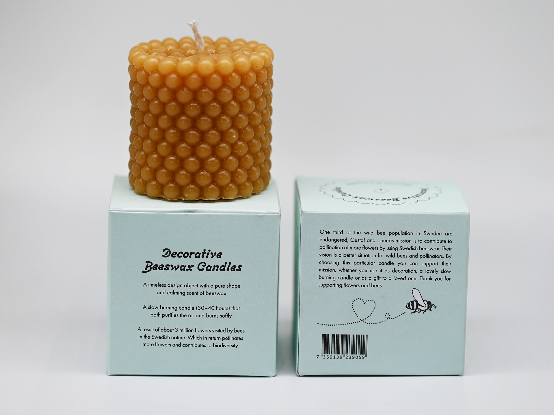 Gustaf och Linnea - Wholesale Pillar Candle - Beeswax Candle "Pollen"2