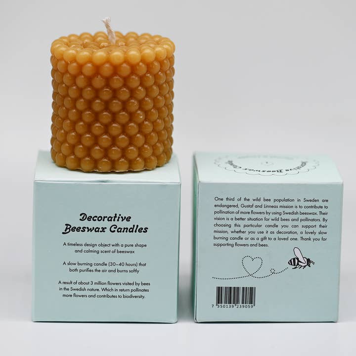 Gustaf och Linnea - Wholesale Pillar Candle - Beeswax Candle "Pollen"2