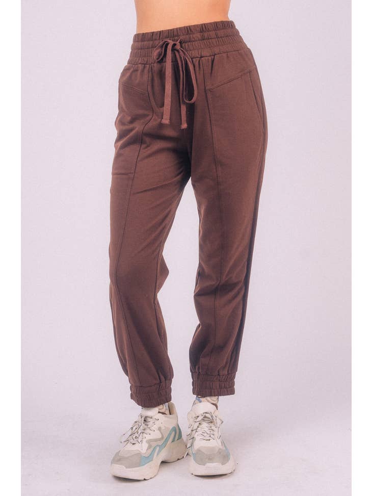 Wholesale NP70093-High Waist Solid Knit Jogger Pants for your store - Faire