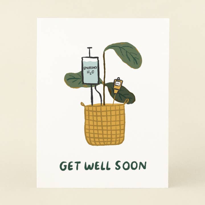 Get Well Soon Plant - Greeting Card for wholesale by markedbym