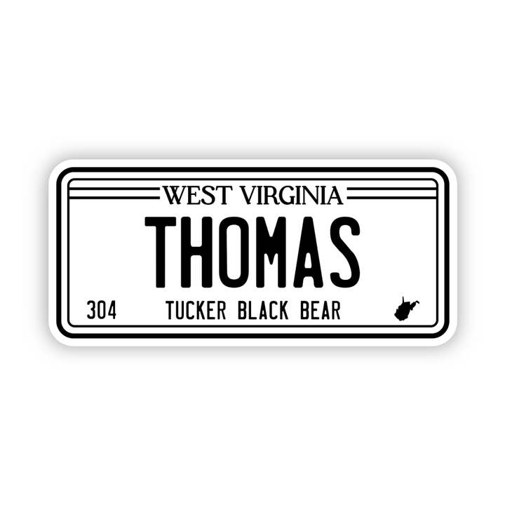 Thomas, WV License Plate Sticker for wholesale by Big Moods