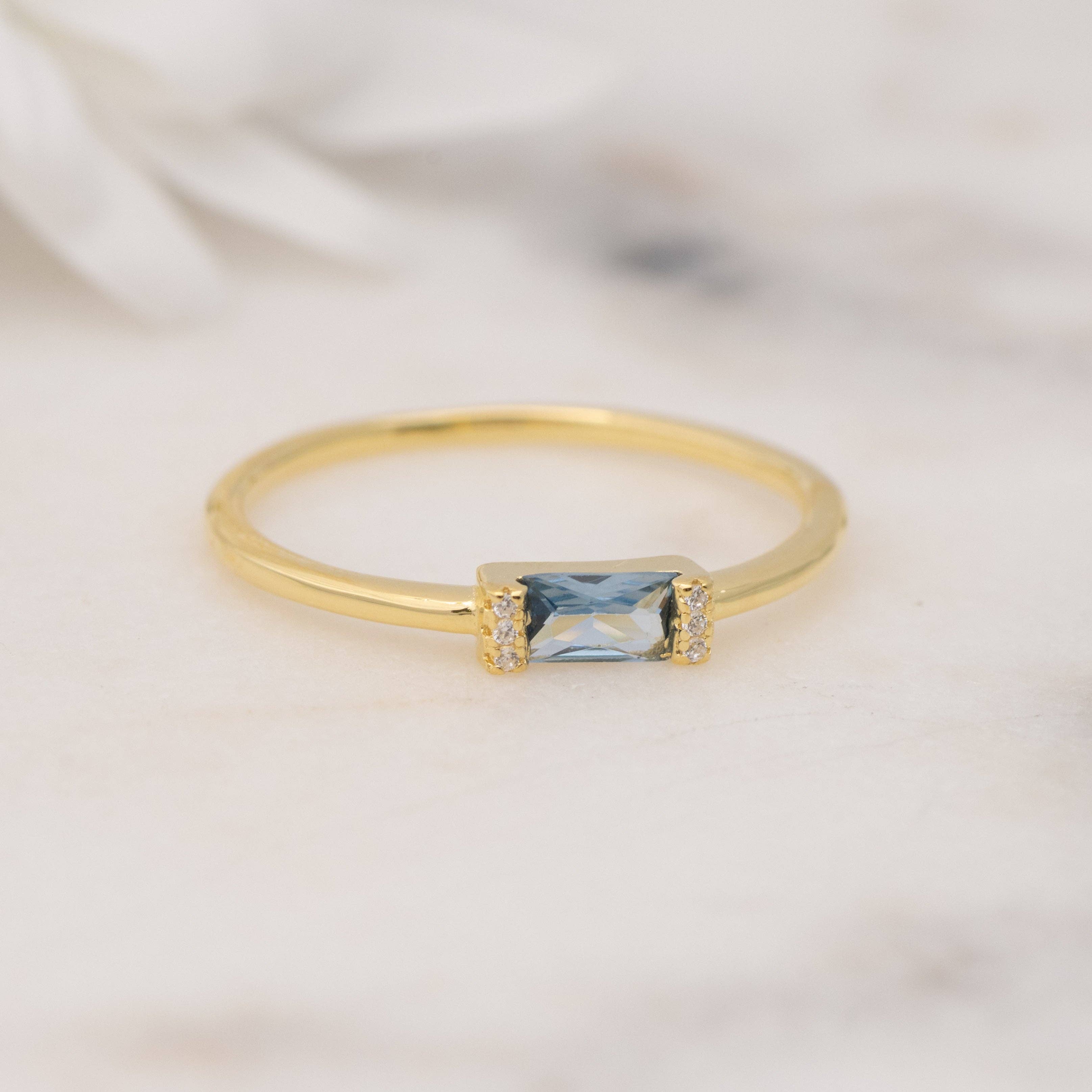 Sami Jewels – Engroshandel Solitairering – Akvamarin Baguette Ring2