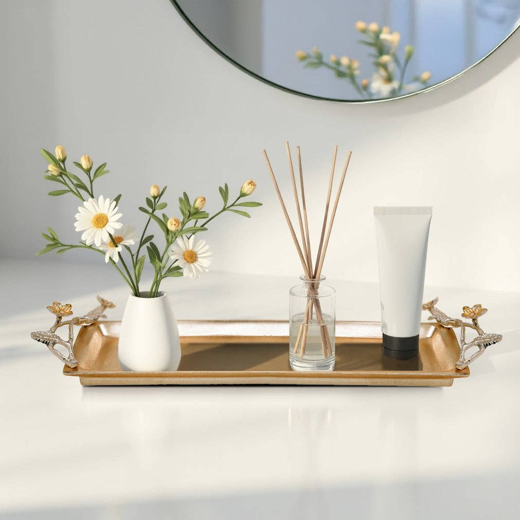 Decozen - Wholesale Decoratief dienblad - Wilde Bloem – Artistiek Decoratief Huisaccessoire Handgemaakte Badkamer Vanity Tray4