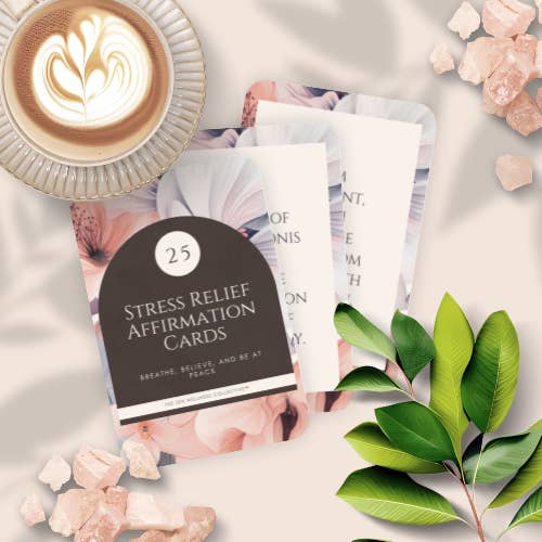 Affirmations pour soulager le stress - Paquet de 25 pour la vente par The Zen Wellness Collective