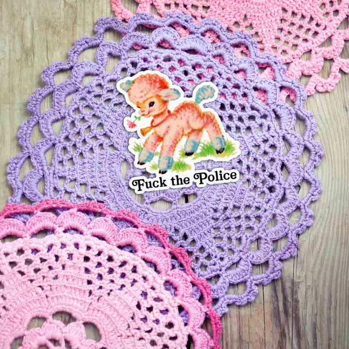 Pretty Toxic Stickers - Wholesale Sticker - Cute Kitsch Lamb Sticker, ACAB Fuck the Police, Funny Retro