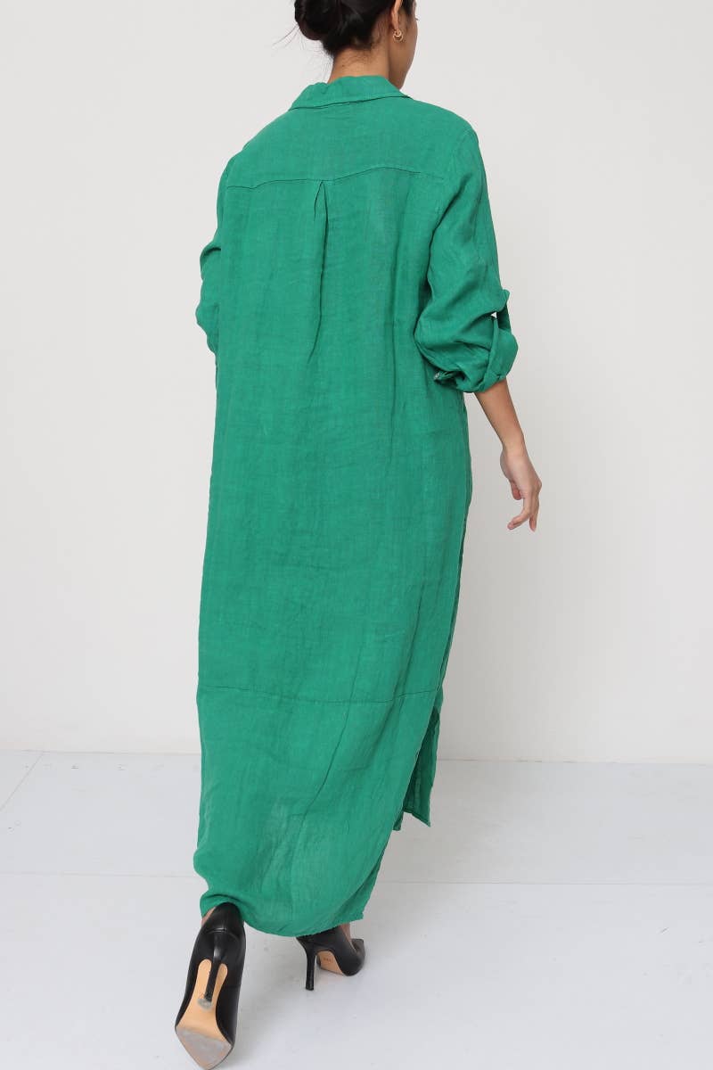 LÉA & LUC - Wholesale Dress - Women's - Long shirt dresses in 100% Linen REF. 148430