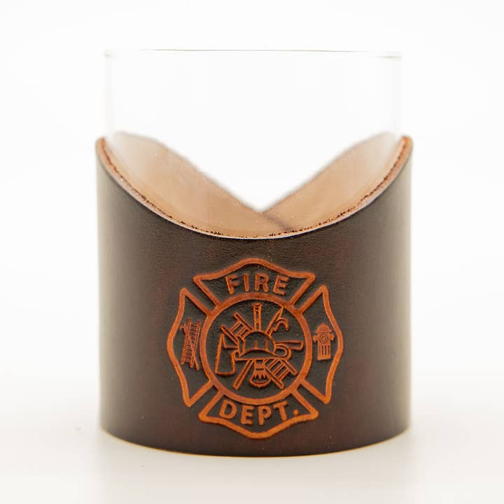Leder-Whiskyglas - Feuerwehr für den Großhandel von Lindy Leather