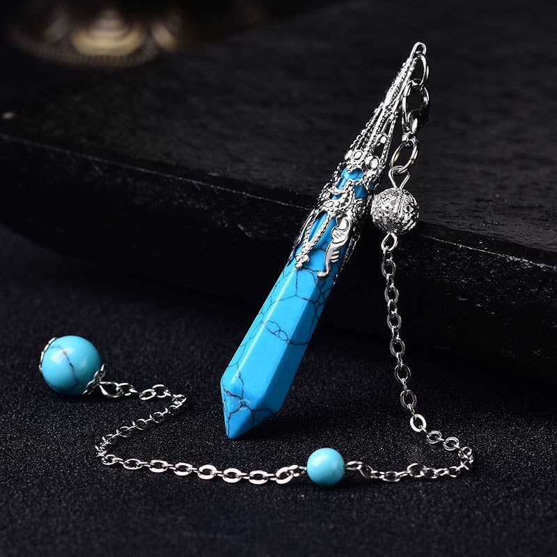 Gemcohub – Großhandel Spiritueller Stein/Kristall – Buntes Pendel aus natürlichem Kristallstein in Hexagon-Form29