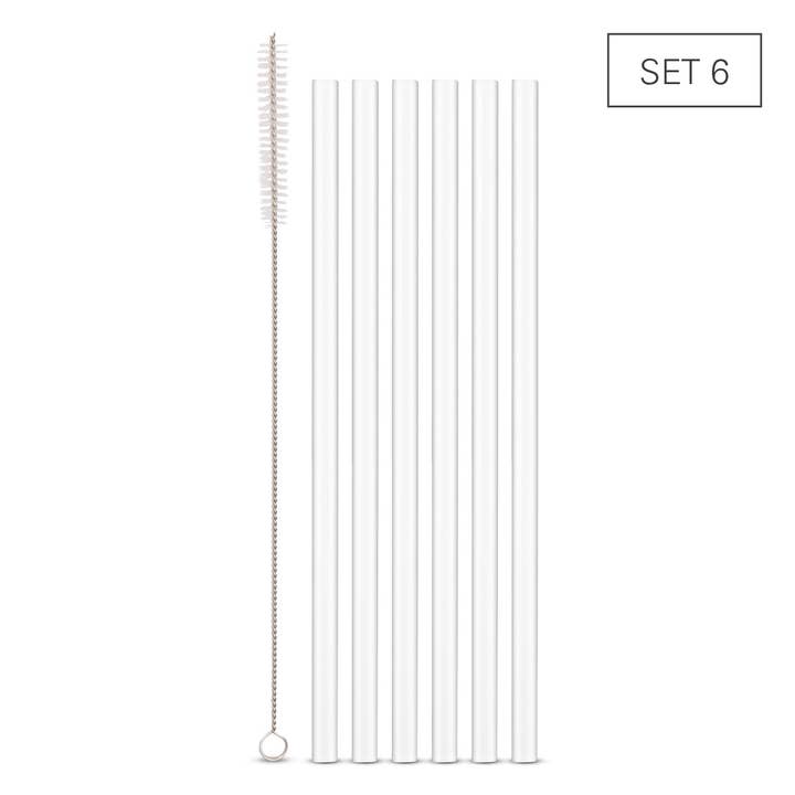 Cannucce in vetro per frullati - Set 6 + spazzola per la vendita all'ingrosso da parte di Karl Weis