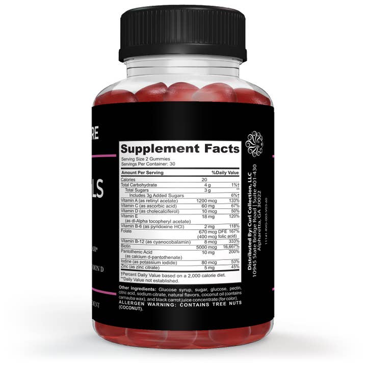 FEMME NOIRE - Vente Supplément oral/vitamine - Buts de cheveux Gummies de croissance1