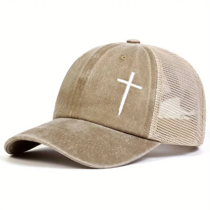 Syrrios Gifts LLC - Wholesale Trucker Hat - Unisex - Christian Cross Embroidered Trucker Hat Adjustable Mesh8