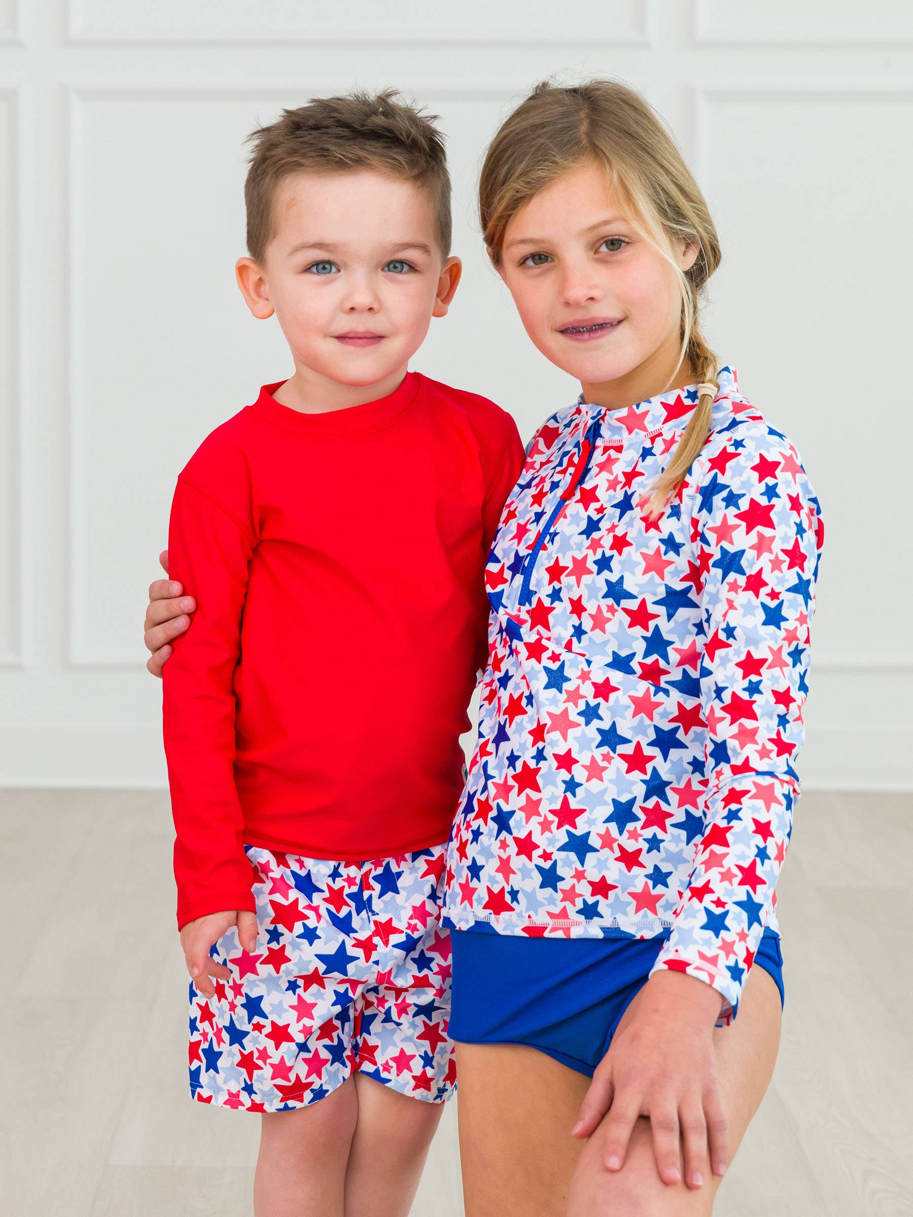 Boys Vintage Red Long Sleeve Rash Guard for wholesale on Faire4