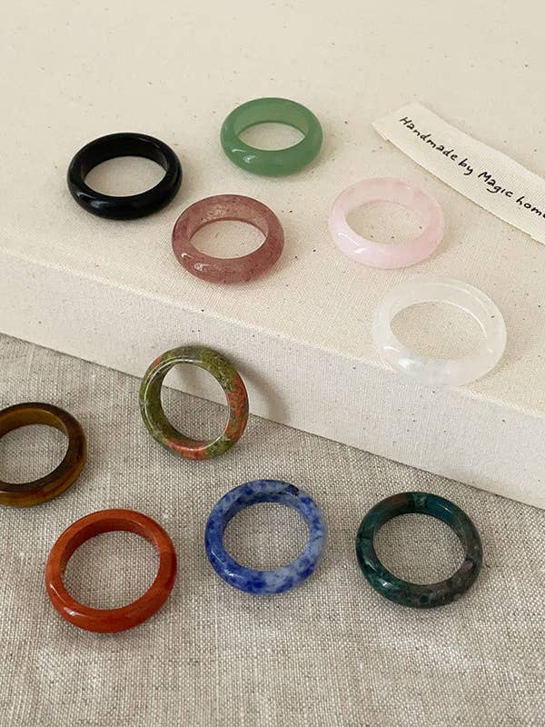 Simple Versatile Natural Crystal Rings DP25B817 for wholesale by Dipped Shop