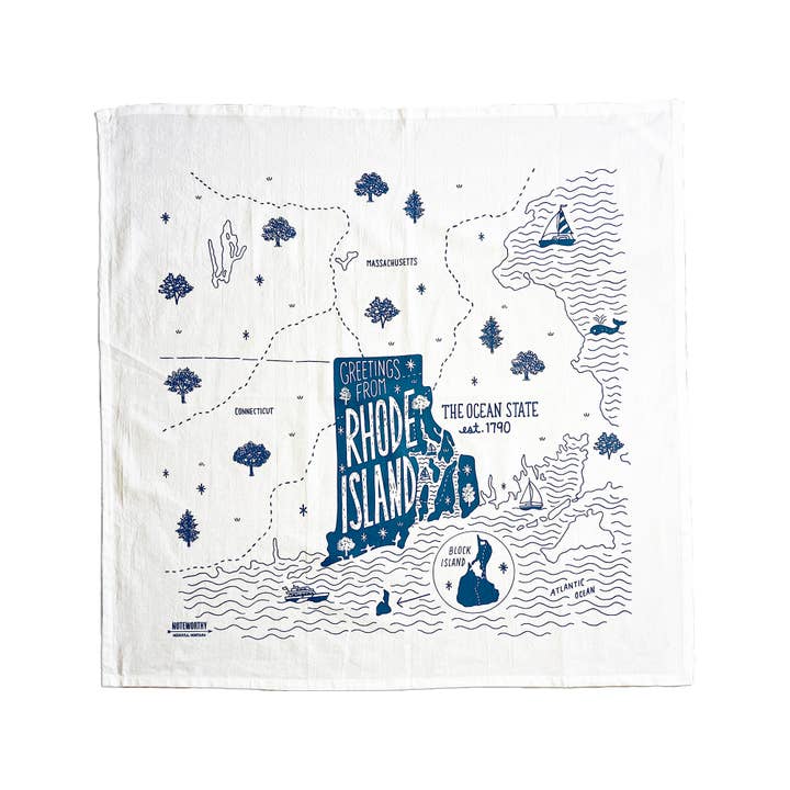 Noteworthy Paper & Press - Wholesale Tea Towel - Rhode Island Tea Towel6