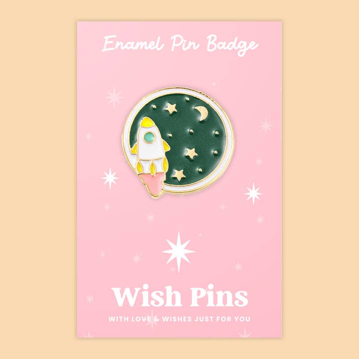 WishStrings - Wholesale Lapel Pin/Button - Space Rocket - Wish Pins - Enamel Pin Badge (EWP017)