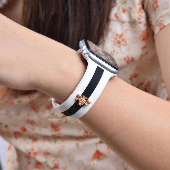 ShopTrendsNow - Wholesale Watch band/strap – Women's - Apple Watch Silicone Band With Bee Charm Stud14