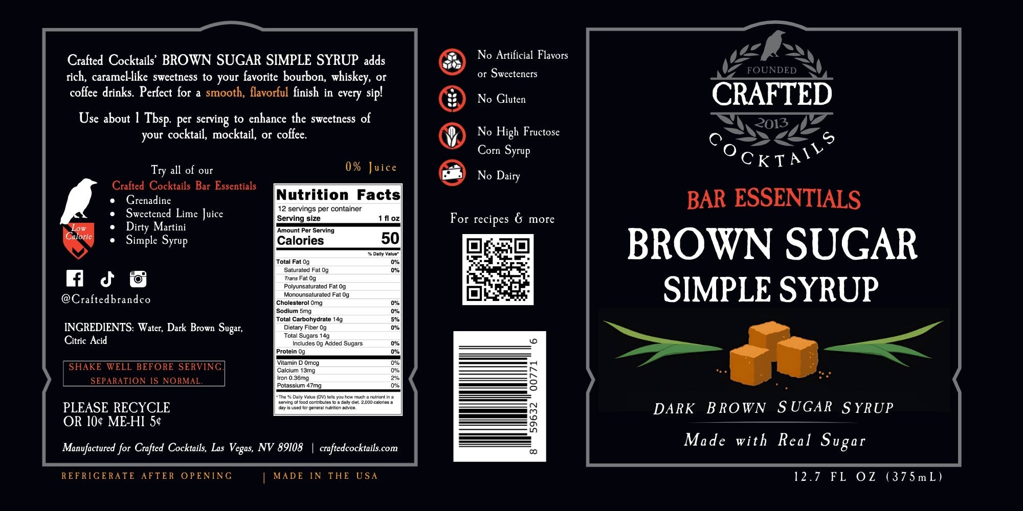 Crafted Cocktails - Wholesale Flavored Syrup - Brown Sugar Simple Syrup - Made with Real Sugar8