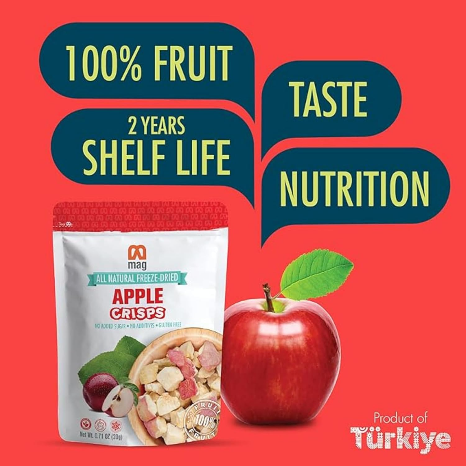 MAG - Wholesale Dried/Dehydrated Fruit - MAG Freeze Dried Fruit Snacks Frozen Fuji Apples Slices Fres2