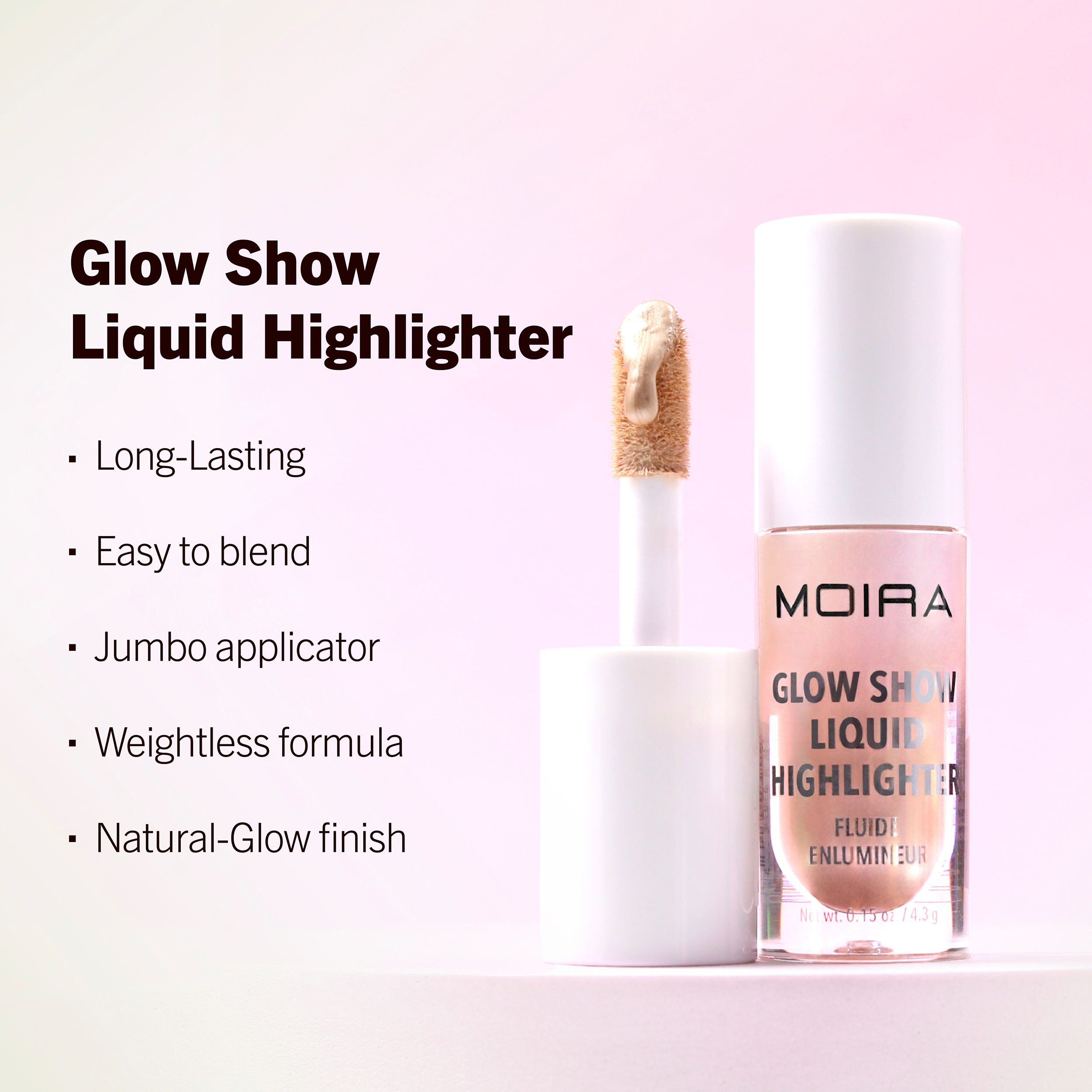 Moira Cosmetics - Wholesale Makeup Highlighter - Glow Show Liquid Highlighter (005, Rosé Royal)8