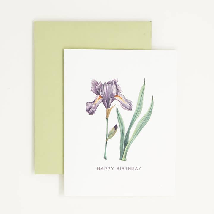 Happy Birthday Iris - Carte d'anniversaire peinte à la main pour la vente par Together Apart