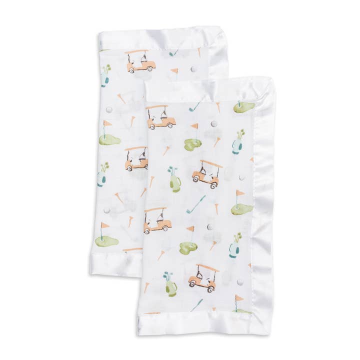 Lulujo Cotton Security Blankets - Modern Golf 2pk for wholesale by Mary Meyer