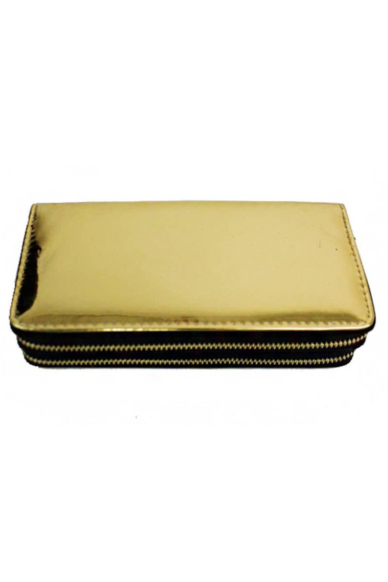 Cap Zone - Wholesale Wallet - Women's - Double Zipper Metallic Wallet0