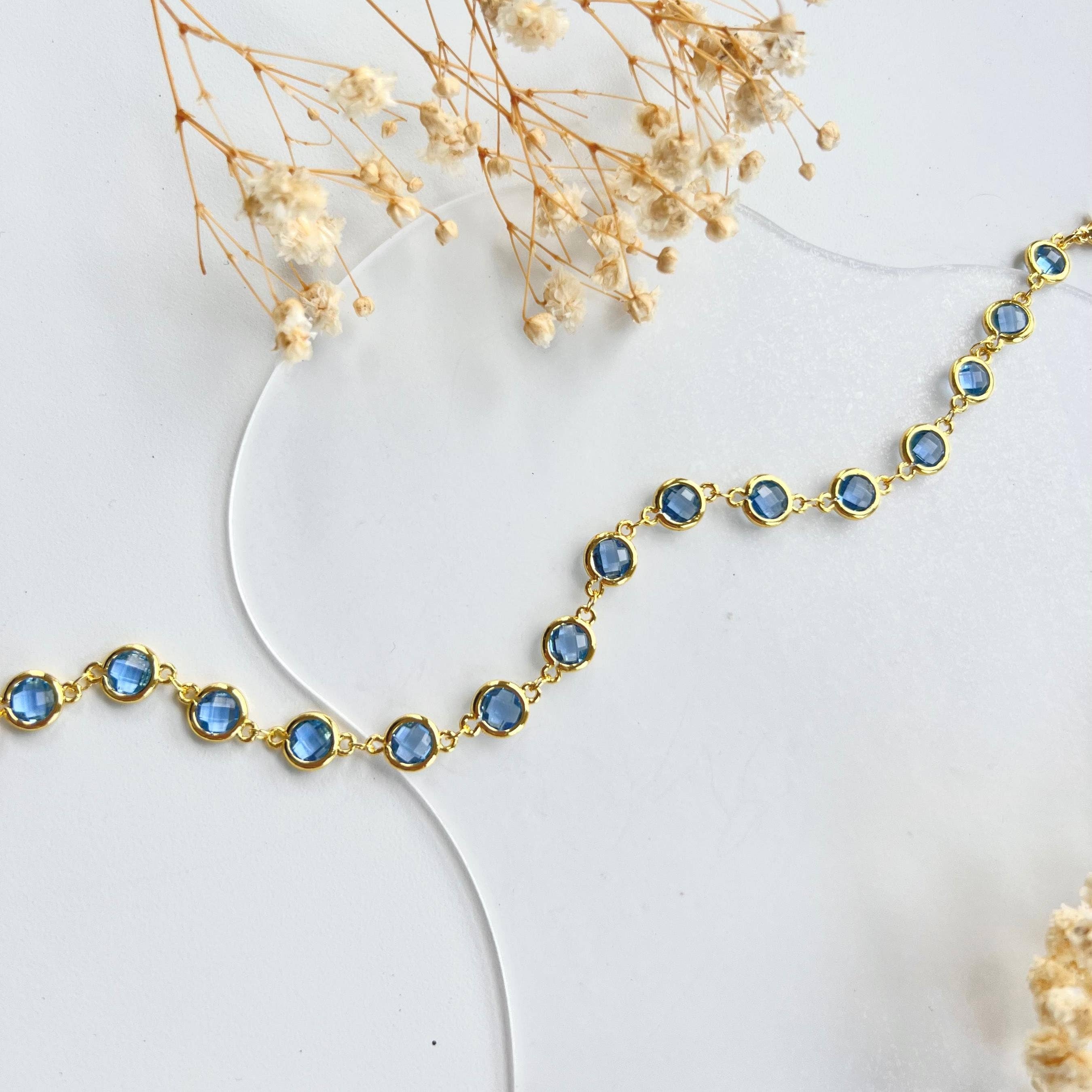 Rossie Jewellery – wholesale Charm/dangle bracelet – Gold Filled Crystal Topaz Charm Beaded Bracelet3